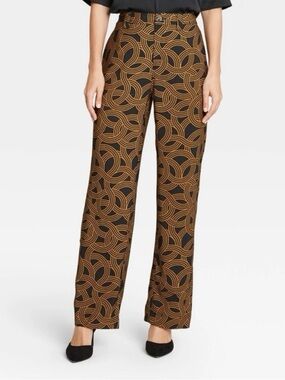 Who What Wear | NWT Black and Gold Swirl Wide Leg Pants